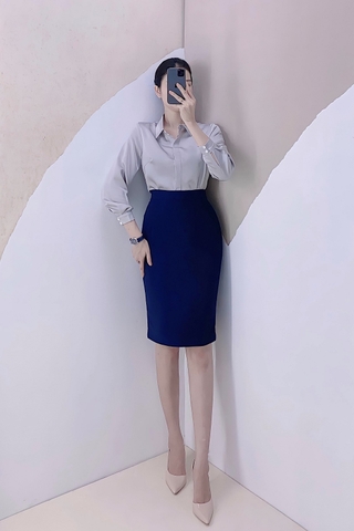 Váy bút chì xanh đen - V0108