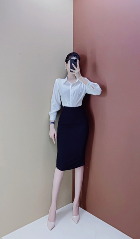 Áo sơ mi trắng basic - A0219