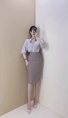 Váy bút chì bản lưng cao - V0113