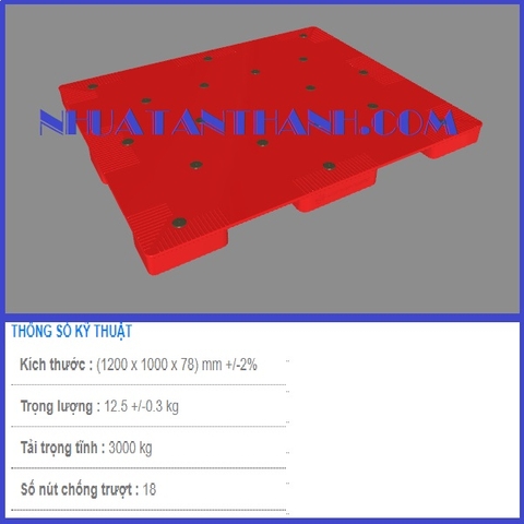 PALLET NHỰA 9 CỤC GÙ 1200X1000X78MM