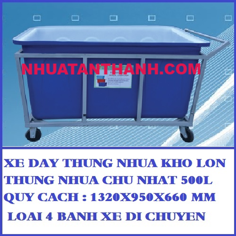 XE ĐẨY THÙNG NHỰA 500L