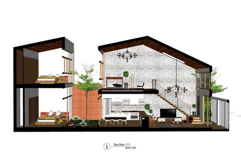 Ngôi nhà ống đẹp với thiết kế kiến trúc phá cách
