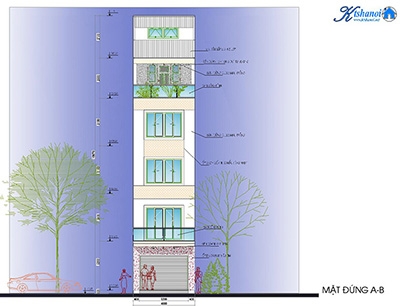 Mẫu thiết kế nhà phố 4x12m 5 tầng đẹp