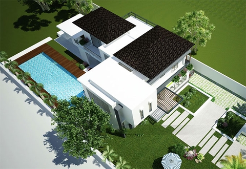 Mẫu thiết kế nhà vườn 2 tầng