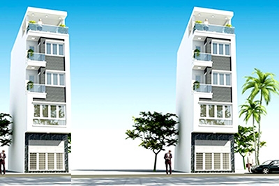 Thiết kế nhà phố 5 tầng kết hợp cho thuê căn hộ