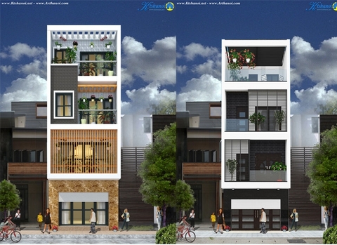 Thiết kế nhà ống đẹp 5x12m 4 tầng hiện đại