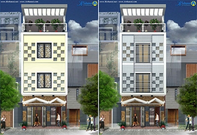 Mẫu thiết kế nhà phố 5x15m 4 tầng phong cách hiện đại