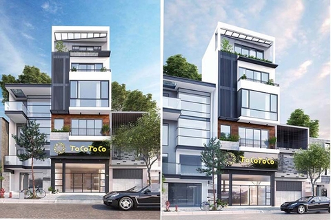 Thiết kế nhà phố kết hợp kinh doanh 5 tầng hiện đại mặt tiền 6,5m