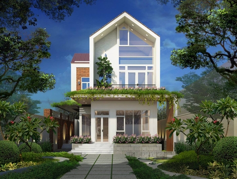 Thiết kế nhà ở quê 2 tầng đẹp như biệt thự tiện nghi