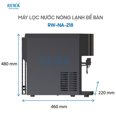 Máy Lọc Nước Nóng Lạnh Hàn Quốc REWA RW-RO.NA-218 Thiết Kế Để Bàn - Hàng Chính Hãng