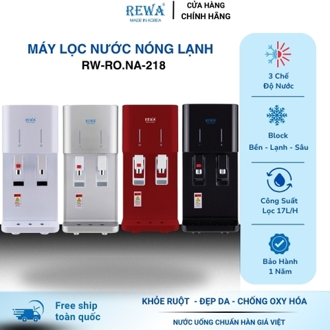 Máy Lọc Nước Nóng Lạnh Hàn Quốc REWA RW-RO.NA-218 Thiết Kế Để Bàn - Hàng Chính Hãng