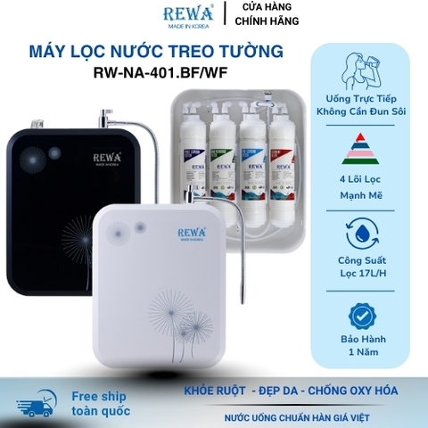 Máy Lọc Nước Hàn Quốc REWA RW-NA-401.BF/WF Thiết Kế Treo Tường - Hàng Chính Hãng