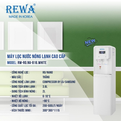 Máy Lọc Nước Nóng Lạnh REWA RW-RO.NA-816 Hàng Chính Hãng