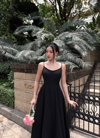 Đầm xòe kiểu hai dây hở lưng dự tiệc sang trọng Alvin Store 0057