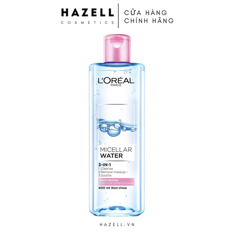 Nước tẩy trang L'Oréal Micellar Water Moisturizing 400ml (Hồng) - HÀNG NHẬP KHẨU