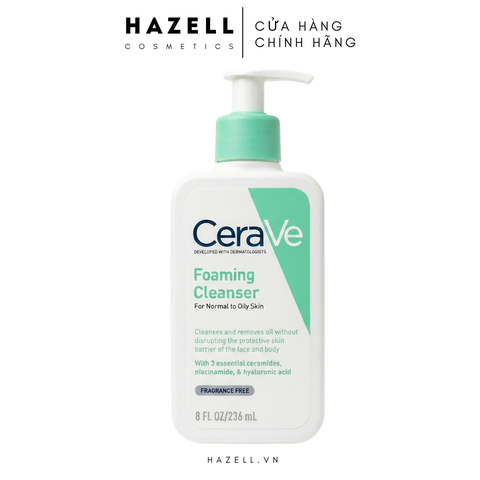 Sữa rửa mặt cho da dầu CeraVe Foaming Cleanser For Normal To Oily Skin - HNK