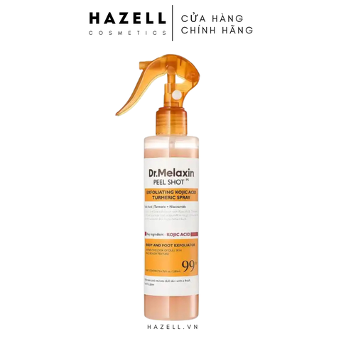 Xịt tẩy tế bào chết Dr.melaxin Peel Shot Keratin Care Kojic Acid Turmeric Spray 200ml - HNK