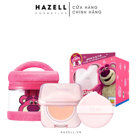 Phấn nước Clio Kill Cover Mesh Glow Essential Cushion SPF 50+ PA++++ Tặng Kèm Túi Gấu Dâu
