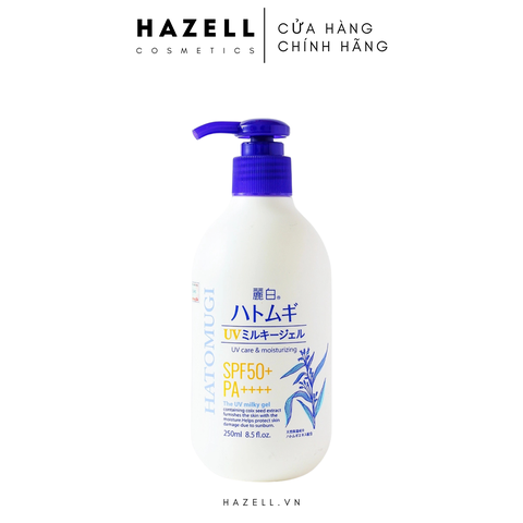 Sữa dưỡng thể chống nắng Hatomugi UV care & moisturizing SPF50+ PA ++++ 250ml (CHỮ CAM)