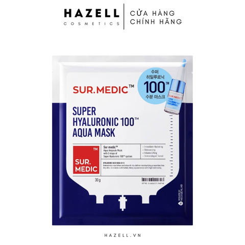 Mặt nạ Sur.Medic™ Super Hyaluronic 100™ Aqua Mask - HÀNG NHẬP KHẨU