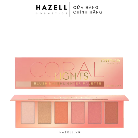 Bảng Phấn Má Và Bắt Sáng 6 Ô Catrice Coral Light Blush & Highlighter Palette 15g - HNK