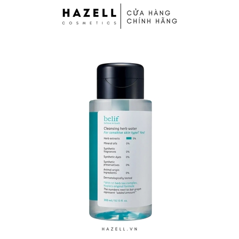 Nước tẩy trang BELIF Cleansing Herb Water 300ml - HÀNG NHẬP KHẨU