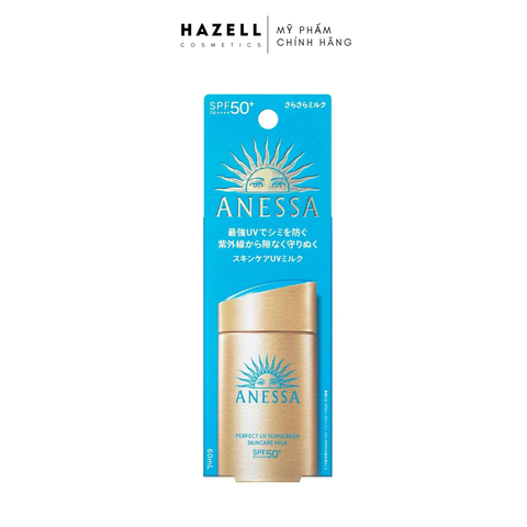 Kem chống nắng Anessa Perfect UV Sunscreen Skincare Milk SPF 50+ PA++++ 60ml (Vàng) - Mẫu mới