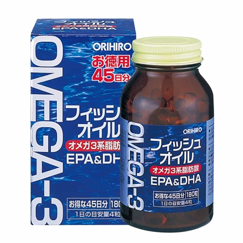 Viên uống dầu cá Orihiro Omega 3 ( 180 viên ) Nhật Bản - mẫu mới nhất