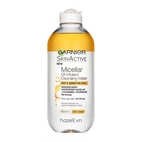 Nước tẩy trang Garnier Micellar Oil-Infused Cleansing Water 400ml (Cam)