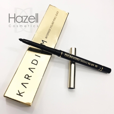 Chì gel kẻ mắt Karadium Waterproof Eyeliner Pencil Black 0.35g (Vỏ vàng)