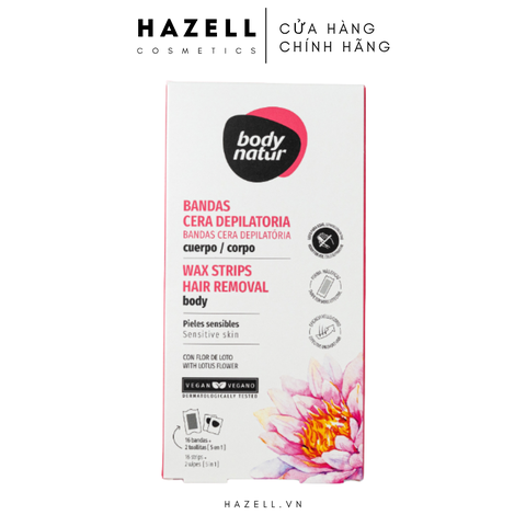 Miếng wax lông cơ thể cho da nhạy cảm Body Natur Wax Strips Hair Removal Body Sensitive Skin - HÀNG NHẬP KHẨU