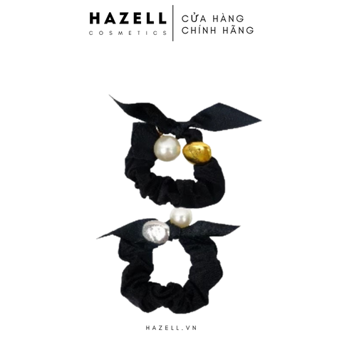 Dây Buộc Tóc Jary Hairband Nơ Đen Đính Ngọc Trai - HB1