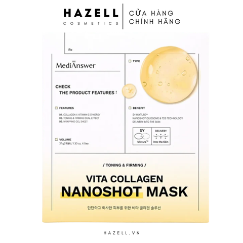 Mặt nạ MediAnswer Vita Collagen Nanoshot Mask - HÀNG NHẬP KHẨU