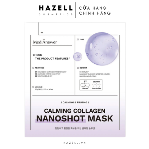 Mặt nạ MediAnswer Calming Collagen Nanoshot Mask - HÀNG NHẬP KHẨU