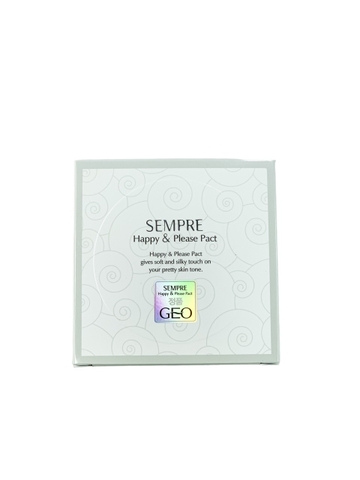 Phấn phủ Ngọc Trai Geo Sempre Happy & Please Pact (Vỏ Bạc) 22g