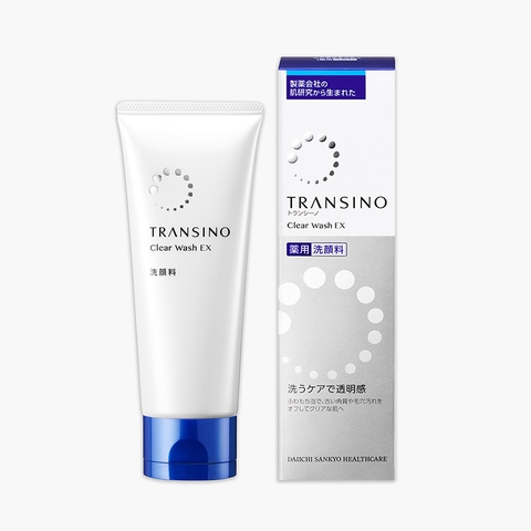 Sữa rửa mặt trắng da, mờ thâm nám Transino Clear Wash EX 100g