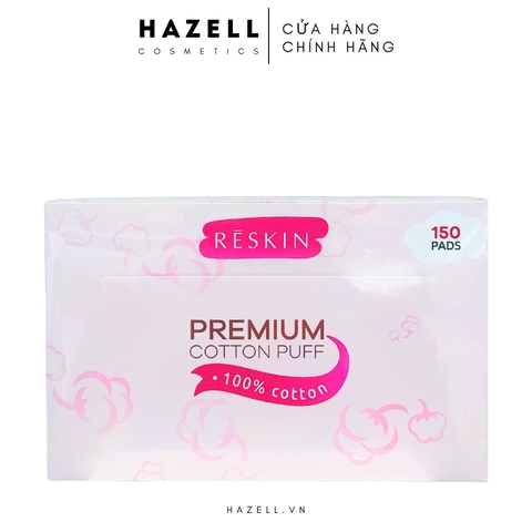 Bông tẩy trang Reskin Premium Puff 150 miếng (hộp hồng)