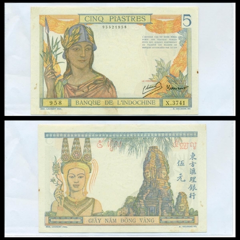 5 piastres, Gò Mối 1939 Đông Dương