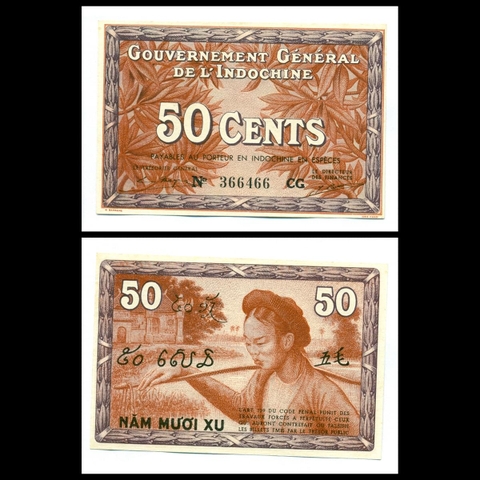 50 cent đỏ, Cô gái Bắc Bộ 1939 Đông Dương