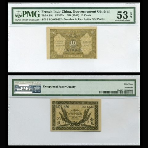 10 cents, Hoa văn 1942 Đông Dương