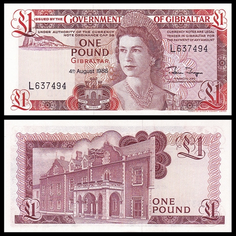 Gibraltar 5 pounds 1988