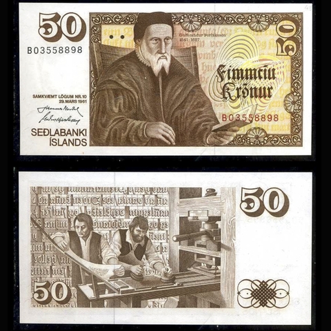 Iceland (Cộng hòa Aixơlen) 50 krónur 1961