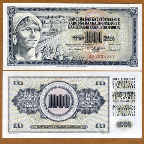 Yugoslavia (Nam Tư) 1000 dinara 1981