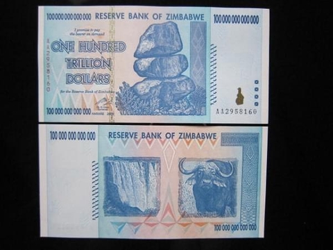  Tiền Zimbabwe 100 Nghin Tỷ.