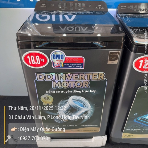 Máy Giặt Aqua Inverter 10 Kg AQW-DR100JT.BK