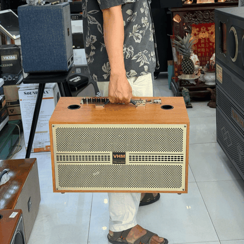 Loa karaoke xách tay VHM P288 Bass đôi 20cm / Bảo hành 1 năm