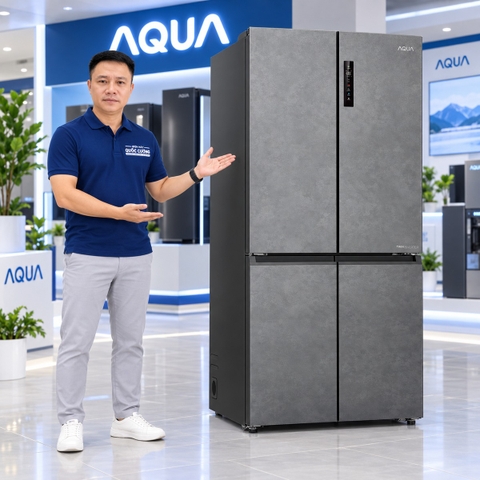 Tủ lạnh Aqua Inverter 660 lít Multi Door AQR-M727XA(GS)U1
