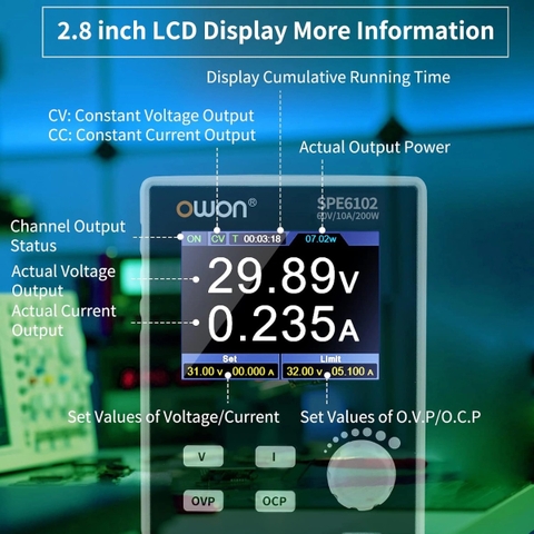 Bộ nguồn DC Owon SPE6102 (60V/ 10A/ 1CH)