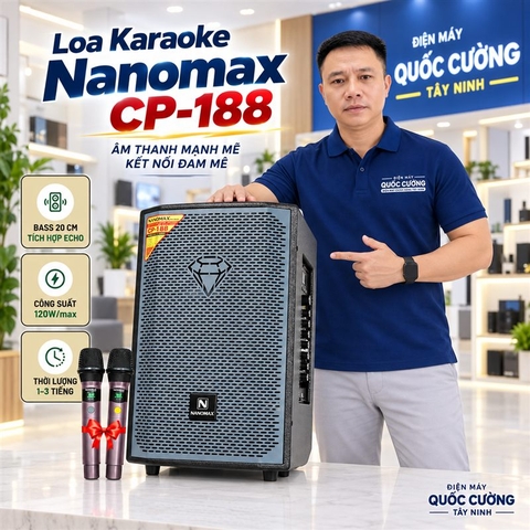 Loa Karaoke Nanomax CP-188 Bass 20cm 120W Max