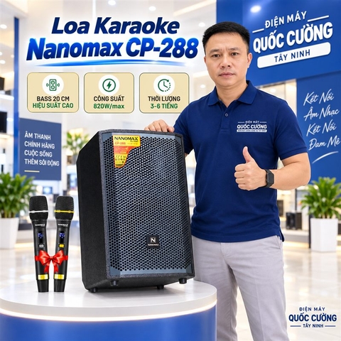 Loa Karaoke Nanomax CP-288 Bass 20cm 820W Max